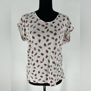 LOFT PETITES SHORT SLEEVE SLIP ON BLOUSE  AND TIES‎ IN BACK.